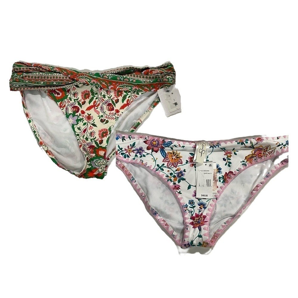 NWT Lot of 2 XL Bikini Bottoms Jessica Simpson & Gibson Latimer Floral Prints